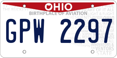 OH license plate GPW2297