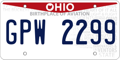 OH license plate GPW2299