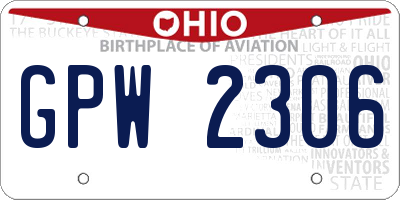 OH license plate GPW2306