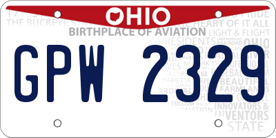 OH license plate GPW2329