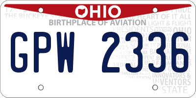 OH license plate GPW2336