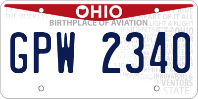 OH license plate GPW2340