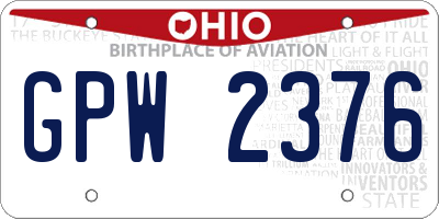 OH license plate GPW2376