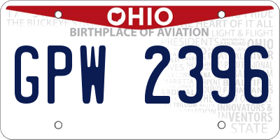 OH license plate GPW2396