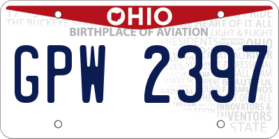 OH license plate GPW2397