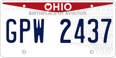 OH license plate GPW2437