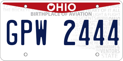 OH license plate GPW2444