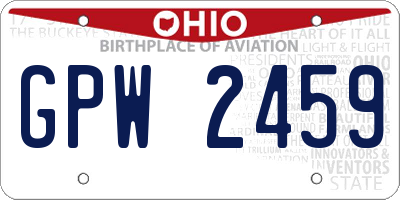 OH license plate GPW2459
