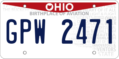 OH license plate GPW2471