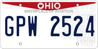OH license plate GPW2524