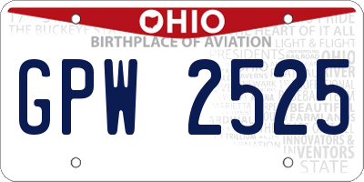 OH license plate GPW2525