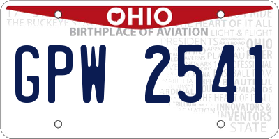 OH license plate GPW2541