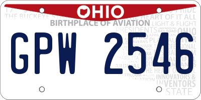 OH license plate GPW2546