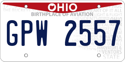 OH license plate GPW2557