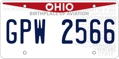 OH license plate GPW2566