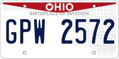 OH license plate GPW2572
