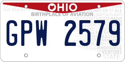 OH license plate GPW2579