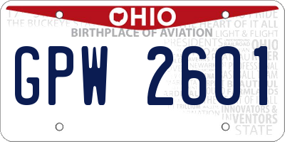 OH license plate GPW2601