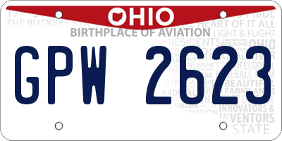 OH license plate GPW2623