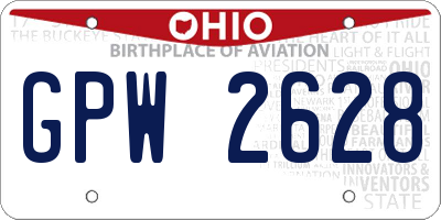 OH license plate GPW2628