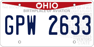 OH license plate GPW2633