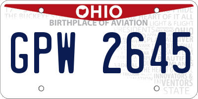OH license plate GPW2645