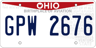 OH license plate GPW2676
