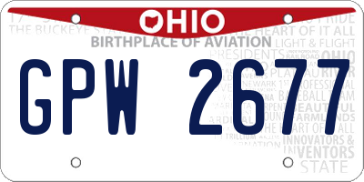 OH license plate GPW2677
