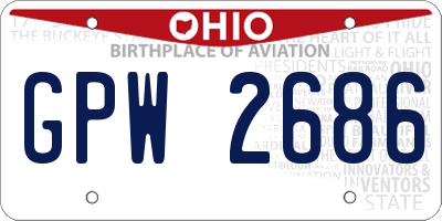 OH license plate GPW2686