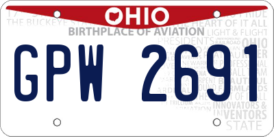 OH license plate GPW2691