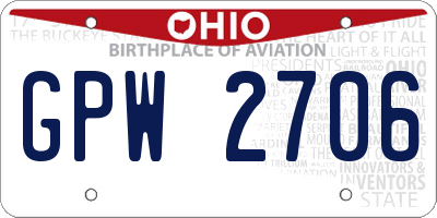 OH license plate GPW2706