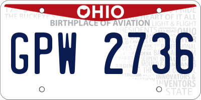OH license plate GPW2736