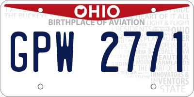 OH license plate GPW2771