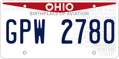 OH license plate GPW2780