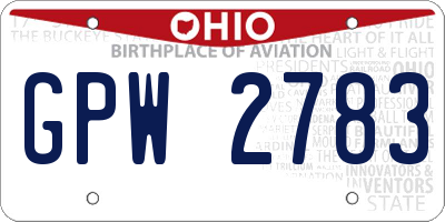 OH license plate GPW2783