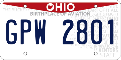 OH license plate GPW2801