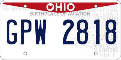 OH license plate GPW2818