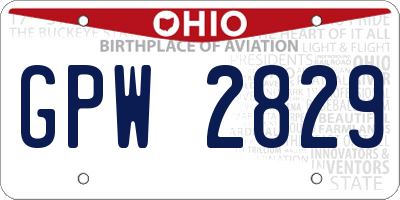 OH license plate GPW2829