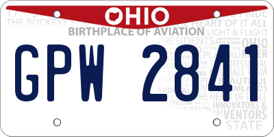 OH license plate GPW2841