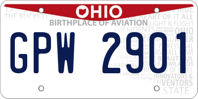 OH license plate GPW2901