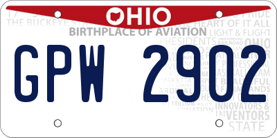 OH license plate GPW2902