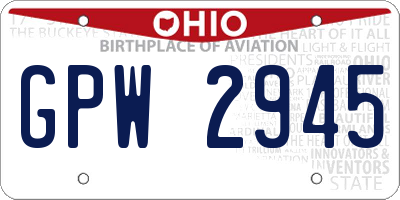 OH license plate GPW2945