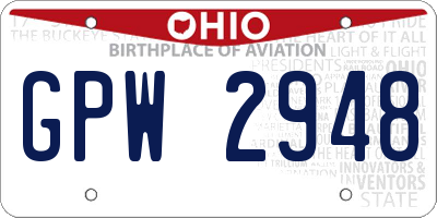 OH license plate GPW2948
