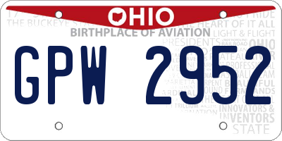 OH license plate GPW2952