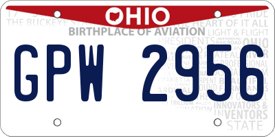 OH license plate GPW2956