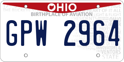 OH license plate GPW2964