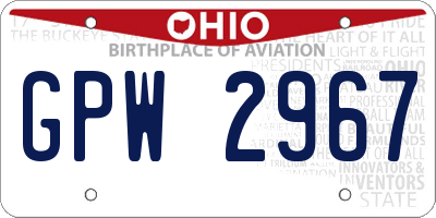 OH license plate GPW2967
