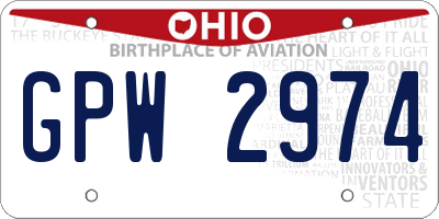 OH license plate GPW2974