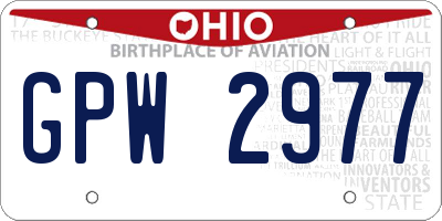 OH license plate GPW2977