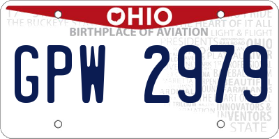 OH license plate GPW2979